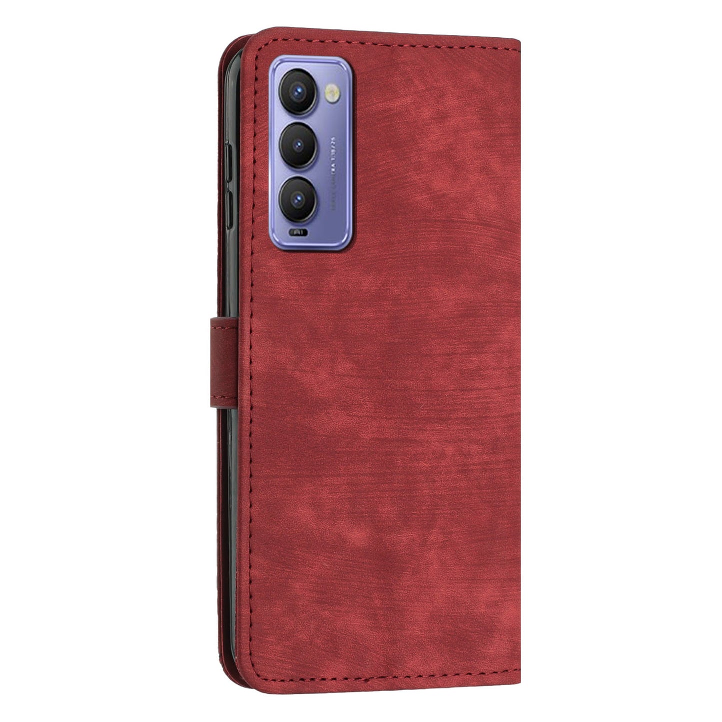 For Tecno Camon 18 / 18 P Phone Wallet Stand Case PU Leather PLines Imprinted Cover with Straps