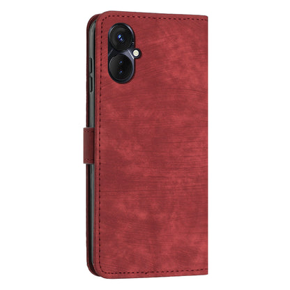 For Tecno Camon 19 Neo 4G Flip Stand Mobile Phone Case Imprint Lines PU Leather Wallet Anti-Dust Skin-touch Cover Shell