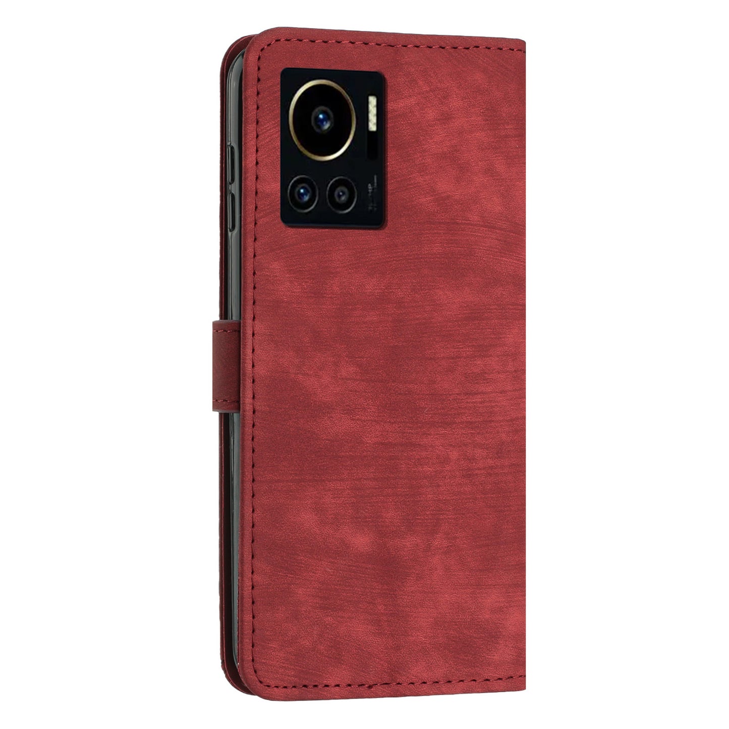 Anti-Dust PU Leather Wallet Phone Case for Infinix Note 12 VIP 4G , Stand Imprinted Lines Phone Shell Cover with Straps