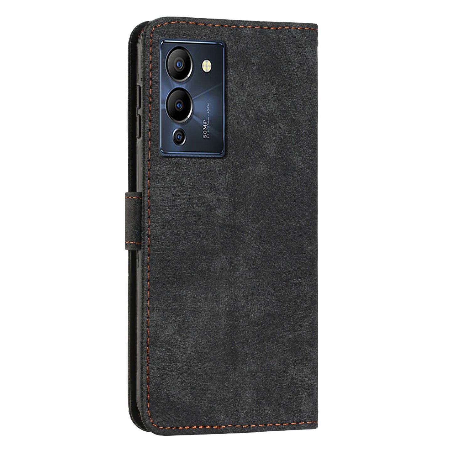 For Infinix Note 12 G96 4G Imprinted Lines Phone Shell Cover PU Leather Wallet Phone Stand Case with Straps