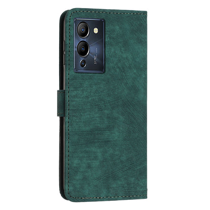 For Infinix Note 12 G96 4G Imprinted Lines Phone Shell Cover PU Leather Wallet Phone Stand Case with Straps