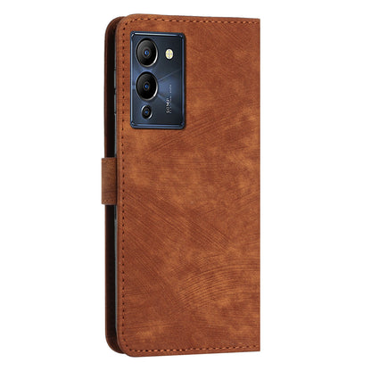 For Infinix Note 12 G96 4G Imprinted Lines Phone Shell Cover PU Leather Wallet Phone Stand Case with Straps