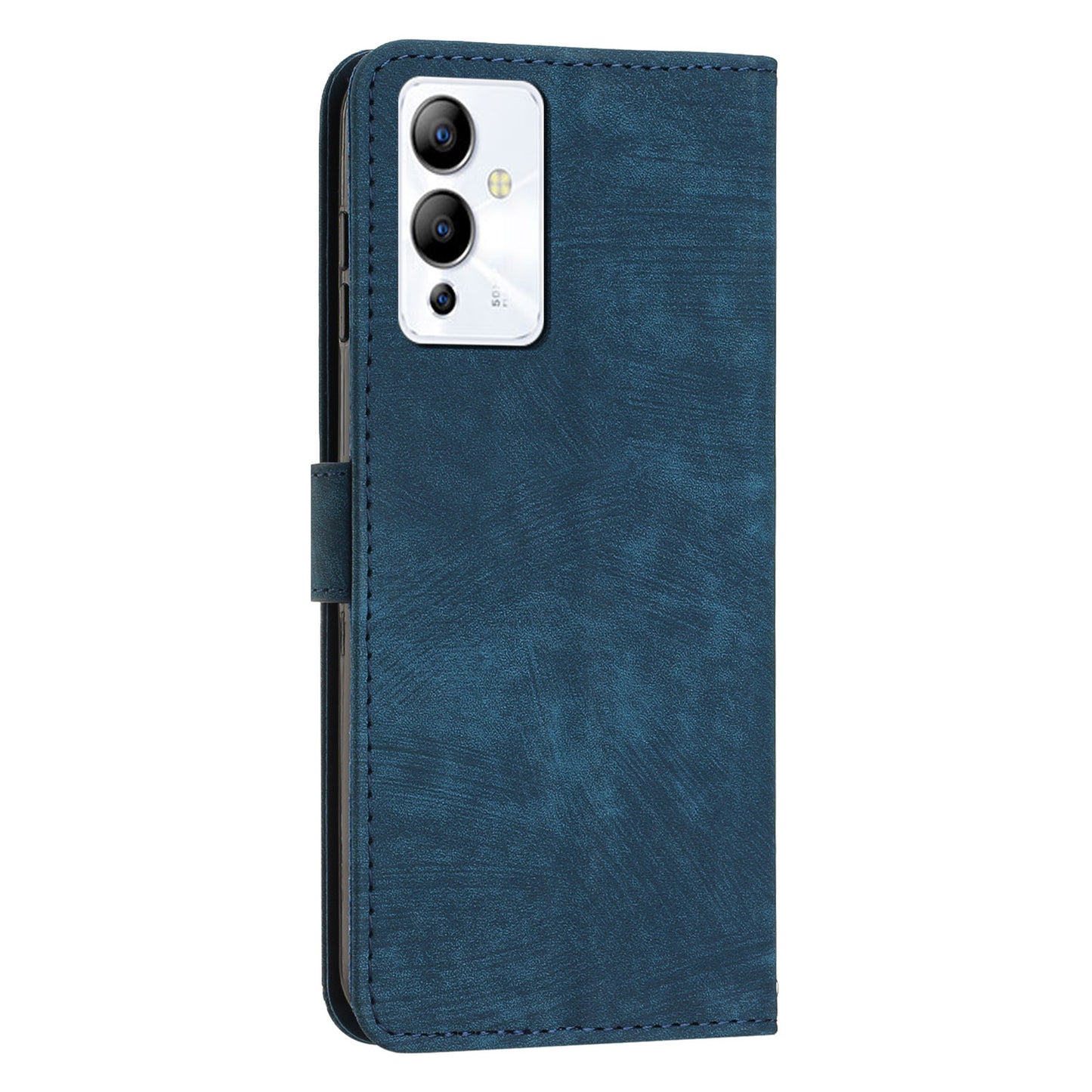For Infinix Note 12i Anti-fingerprint PU Leather Wallet Phone Stand Case Lines Imprinted Cover with Straps