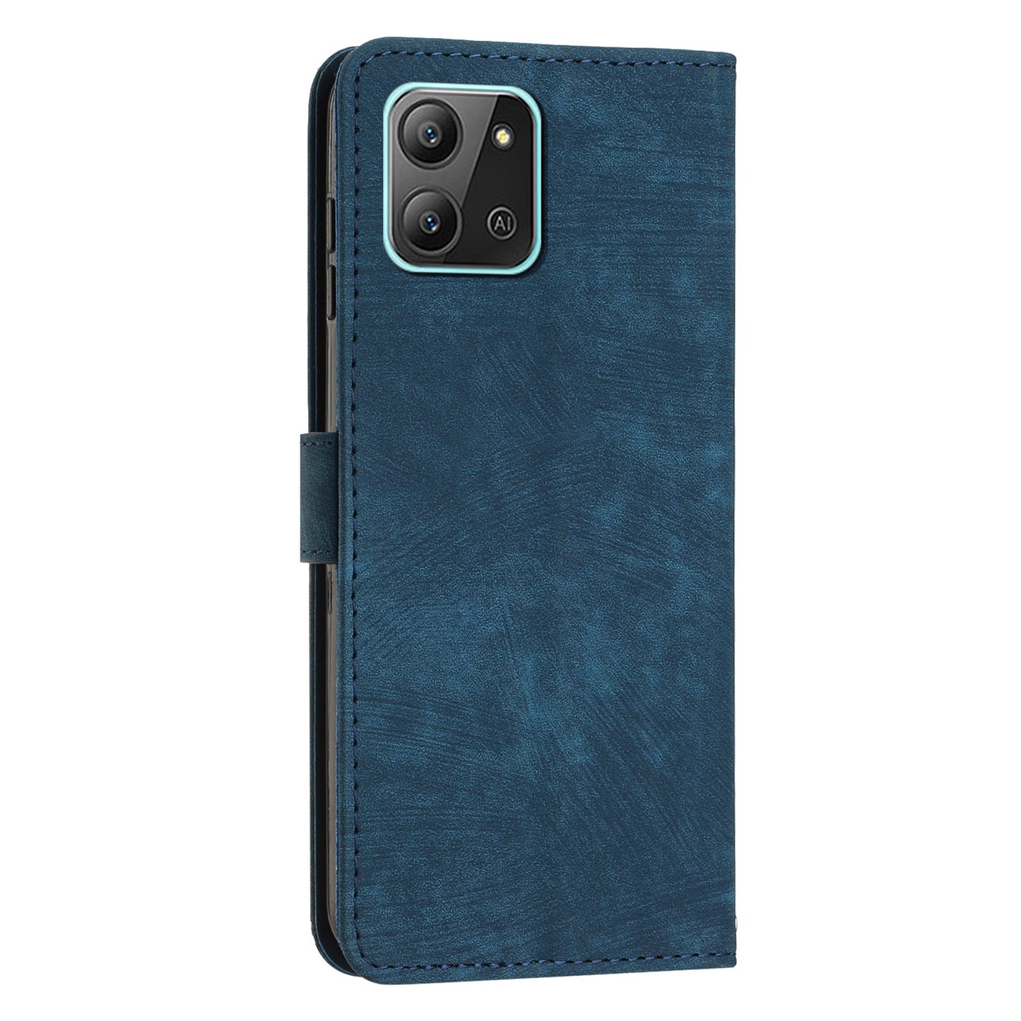 For Infinix Hot 11 2022 4G Flip PU Leather Case Lines Imprinted Stand Wallet Phone Cover