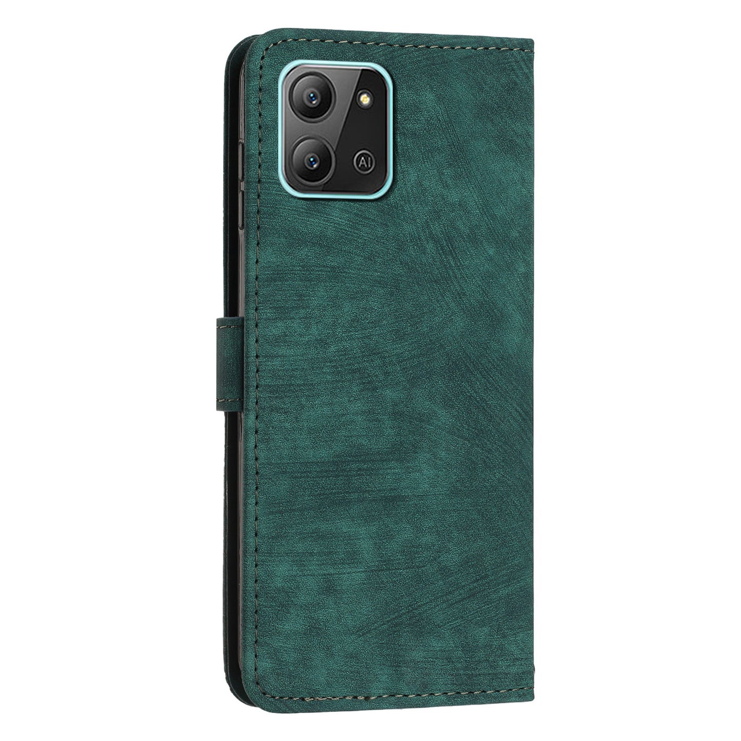 For Infinix Hot 11 2022 4G Flip PU Leather Case Lines Imprinted Stand Wallet Phone Cover