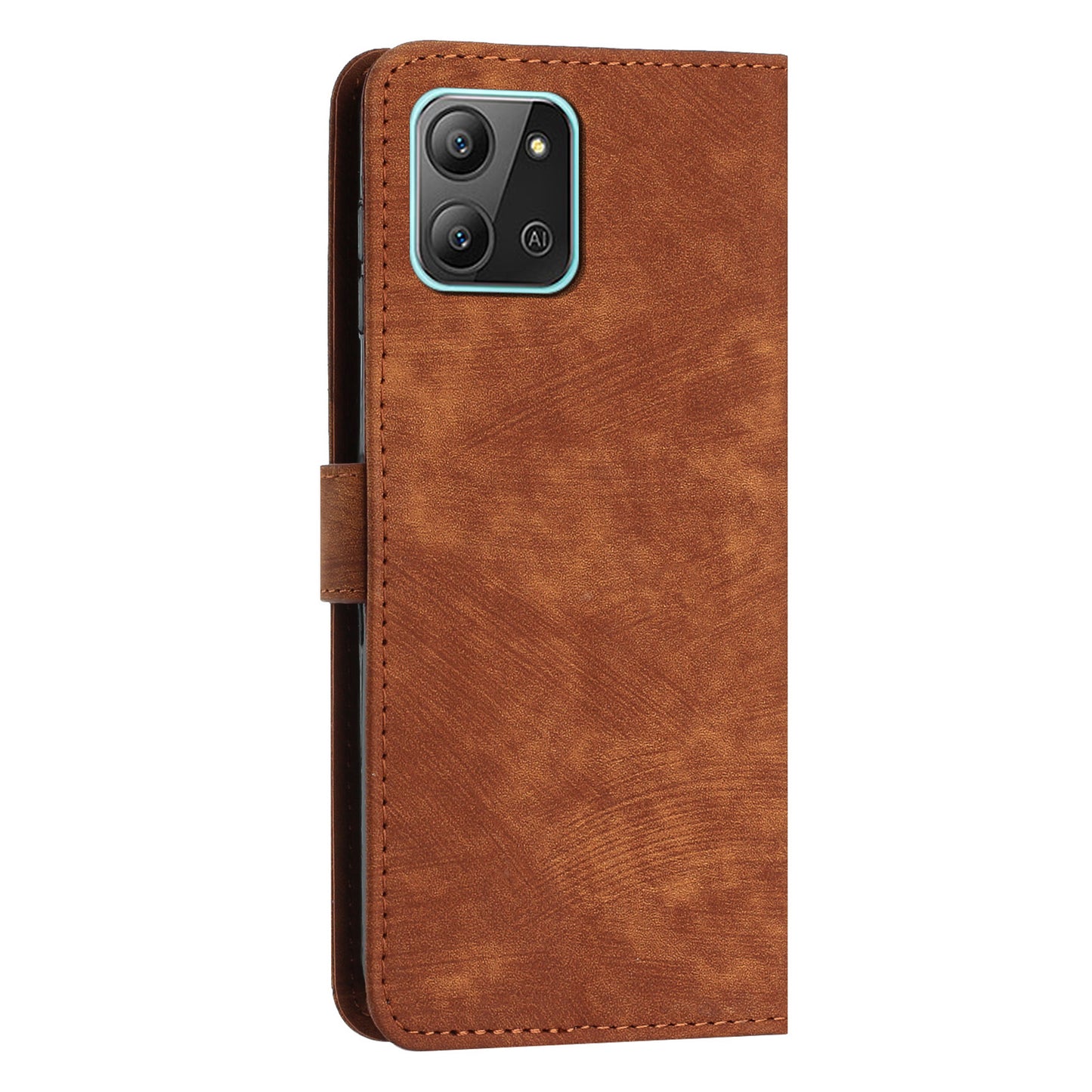 For Infinix Hot 11 2022 4G Flip PU Leather Case Lines Imprinted Stand Wallet Phone Cover