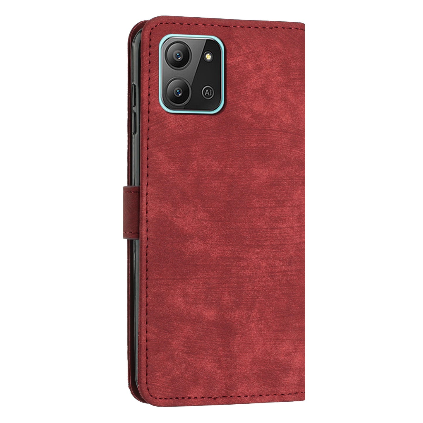 For Infinix Hot 11 2022 4G Flip PU Leather Case Lines Imprinted Stand Wallet Phone Cover