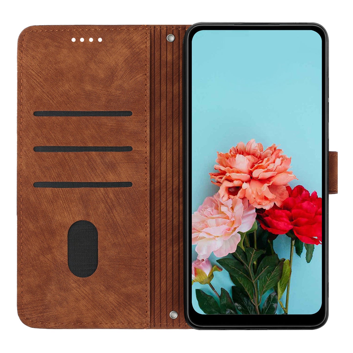 For Infinix Smart 6 Plus (India) 4G Stand PU Leather Wallet Phone Case Lines Imprinted Cover with Straps