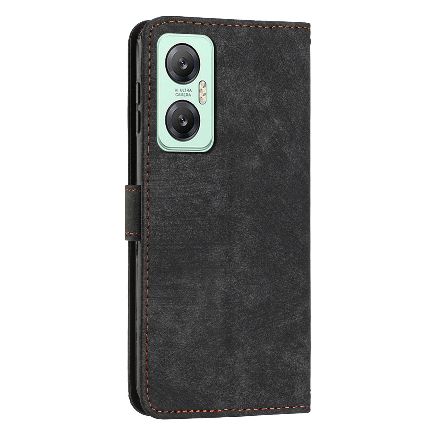 For Infinix Hot 20 5G PU Leather Stand Wallet Case Lines Imprinted Shockproof Phone Cover