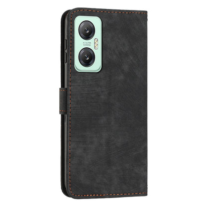For Infinix Hot 20 5G PU Leather Stand Wallet Case Lines Imprinted Shockproof Phone Cover