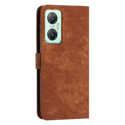 For Infinix Hot 20 5G PU Leather Stand Wallet Case Lines Imprinted Shockproof Phone Cover