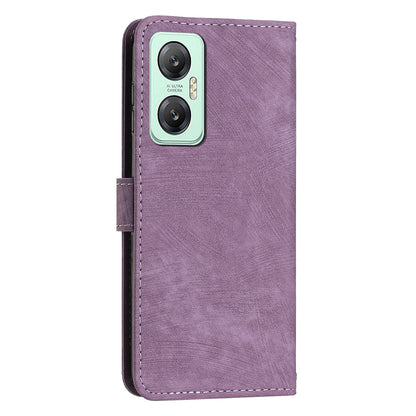 For Infinix Hot 20 5G PU Leather Stand Wallet Case Lines Imprinted Shockproof Phone Cover
