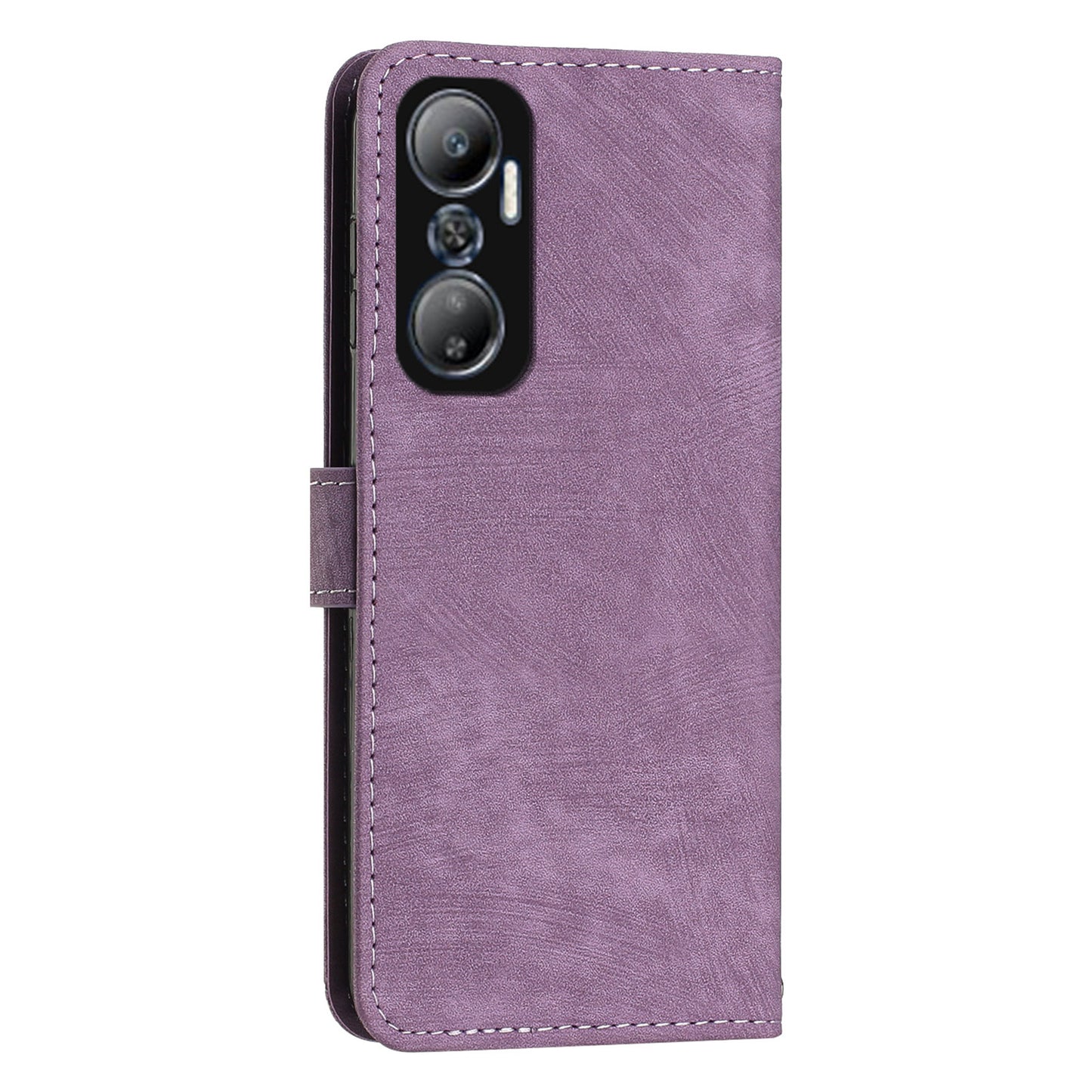 For Infinix Hot 20 4G PU Leather Flip Phone Case Lines Imprinted Stand Wallet Magnetic Closure Cover