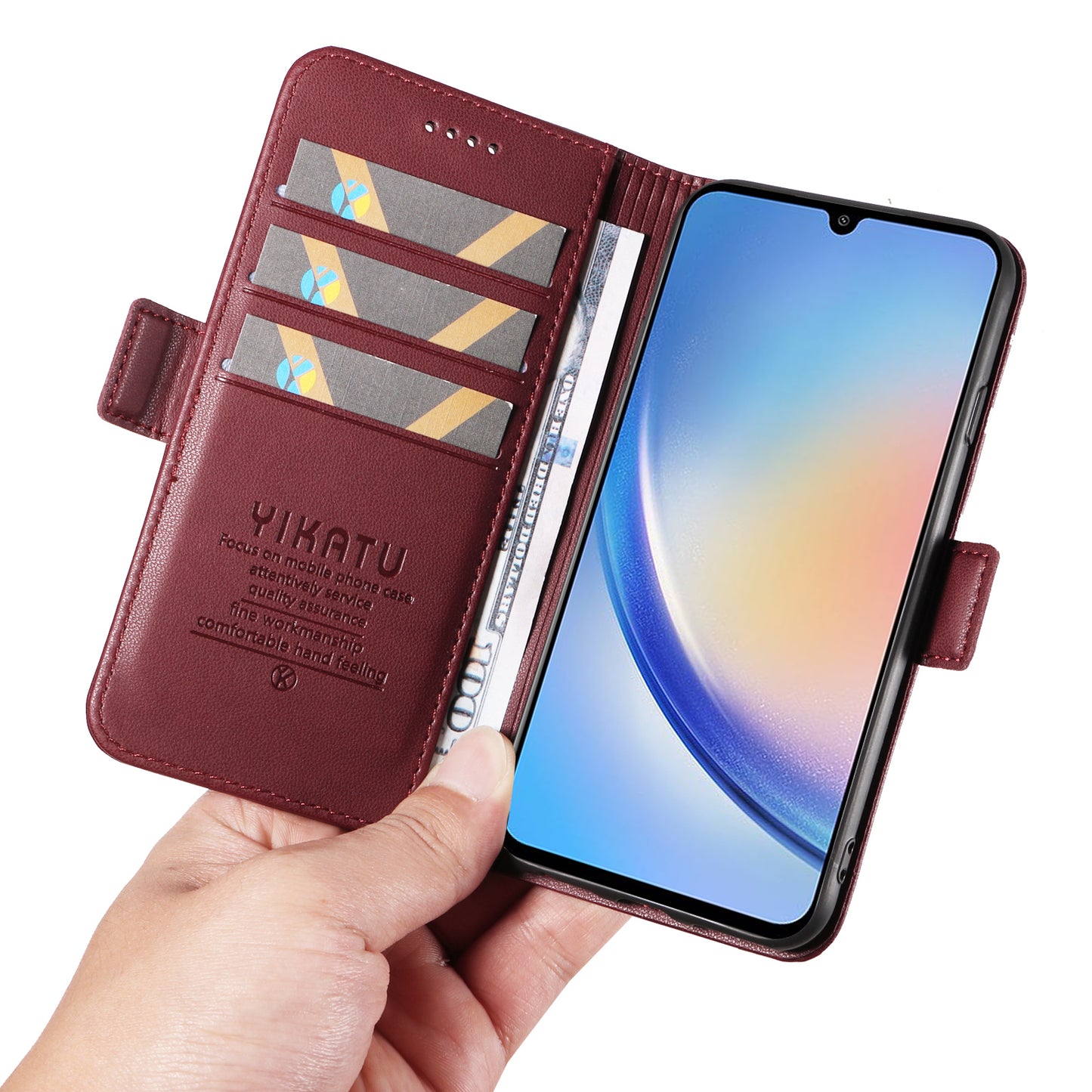 YIKATU YK-003 PU Leather Flip Cover for Samsung Galaxy A34 5G Phone Case with Wallet