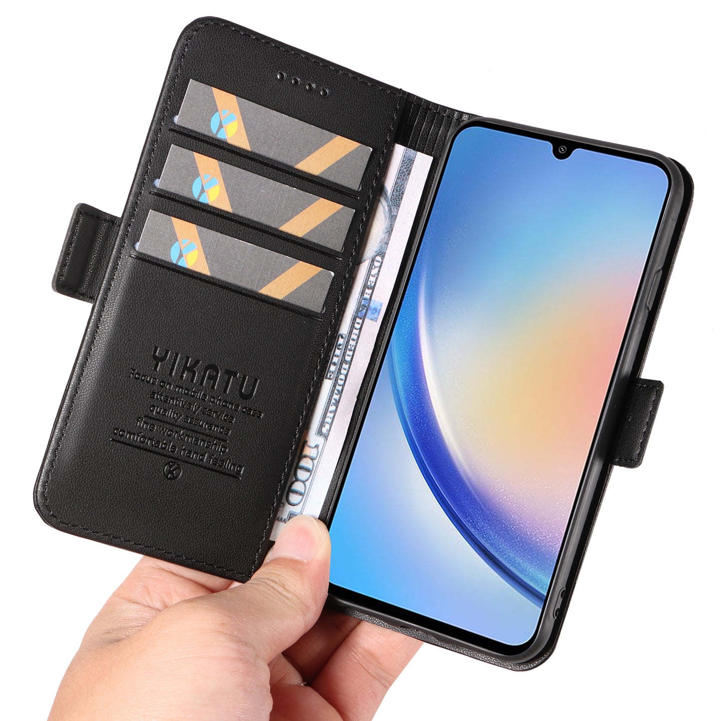 YIKATU YK-003 PU Leather Flip Cover for Samsung Galaxy A34 5G Phone Case with Wallet