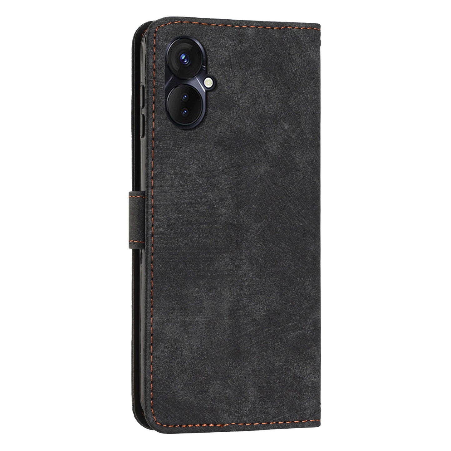 For Tecno Camon 19 Neo 4G PU Leather Phone Case Wallet Stand Lines Imprinted Flip Protective Cover