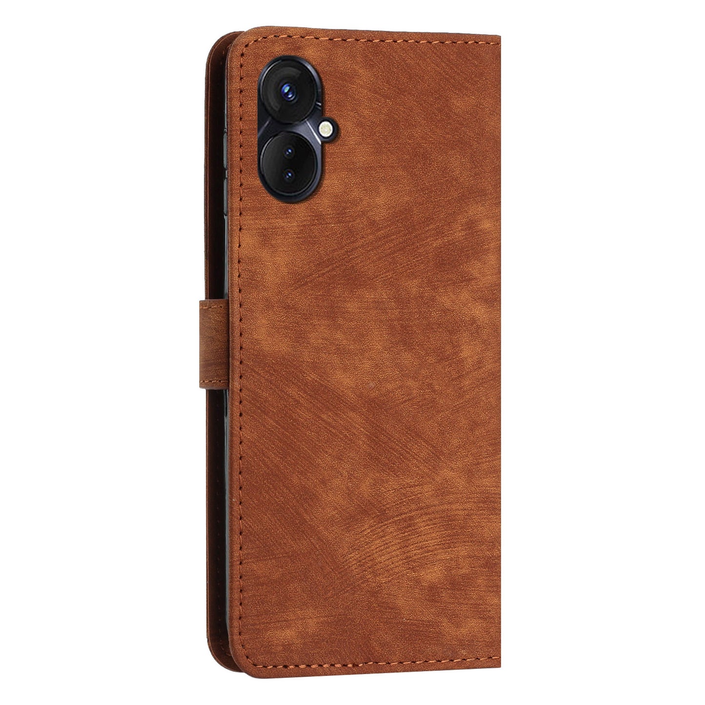 For Tecno Camon 19 Neo 4G PU Leather Phone Case Wallet Stand Lines Imprinted Flip Protective Cover