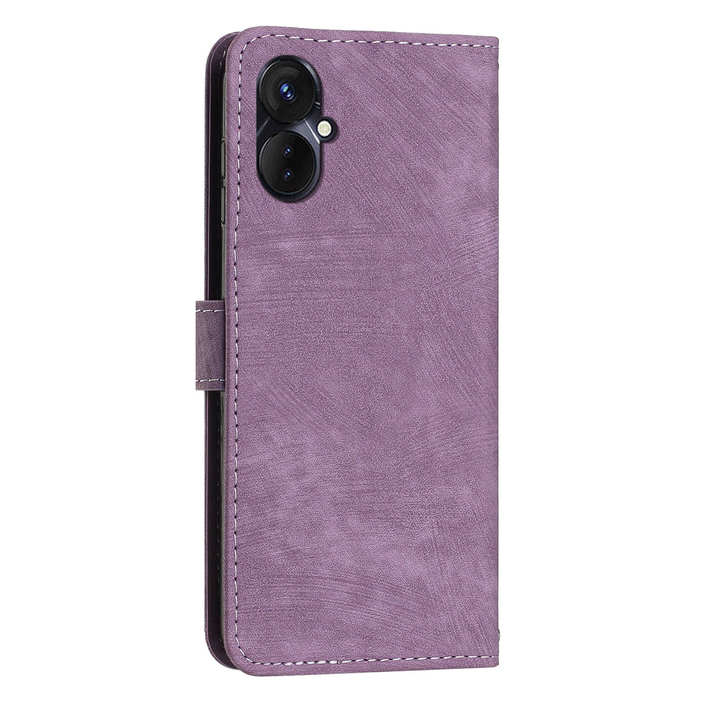 For Tecno Camon 19 Neo 4G PU Leather Phone Case Wallet Stand Lines Imprinted Flip Protective Cover