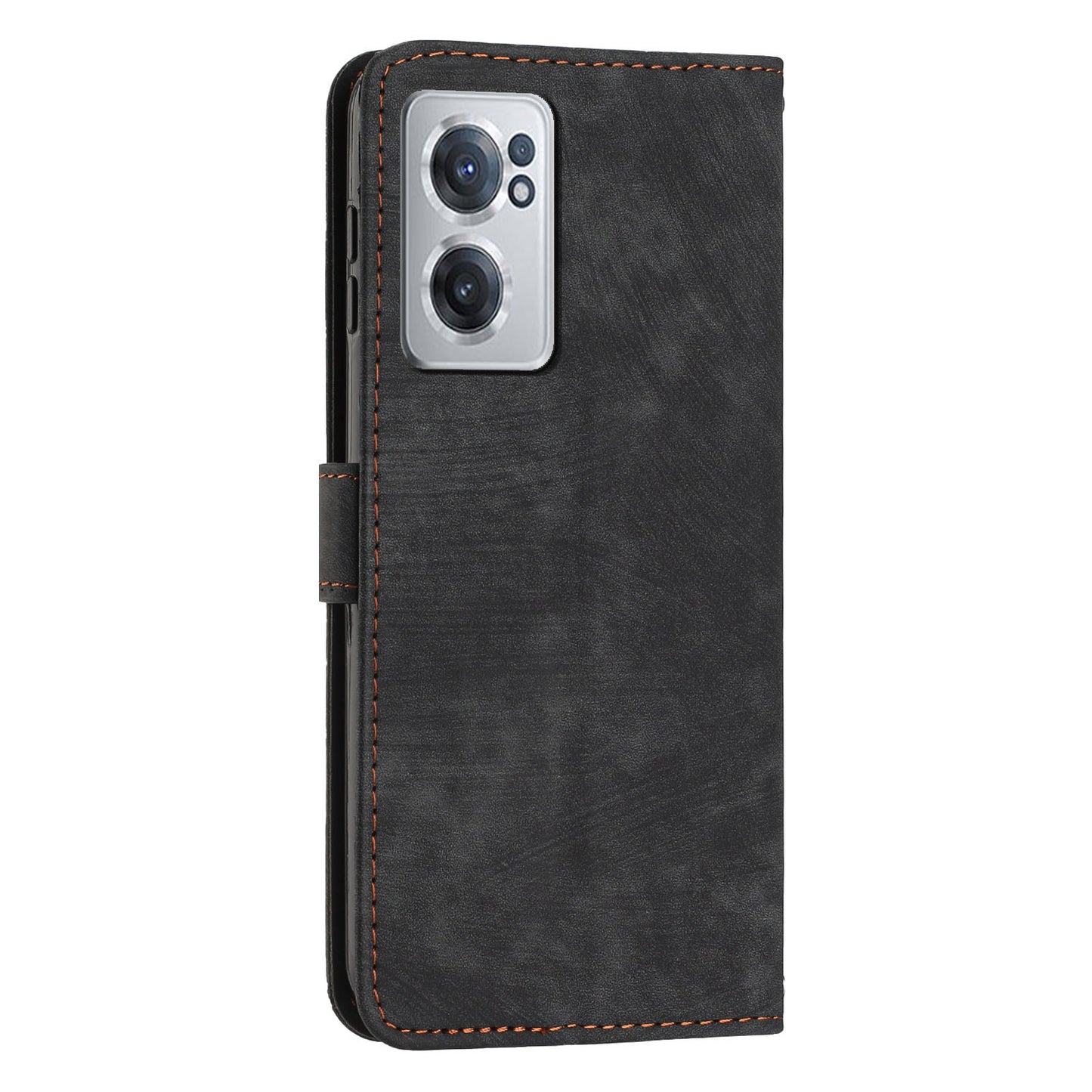 For OnePlus Nord CE 2 5G Anti-Fingerprint Phone Cover Flip Stand Imprint Lines PU Leather Wallet Skin-touch Phone Case