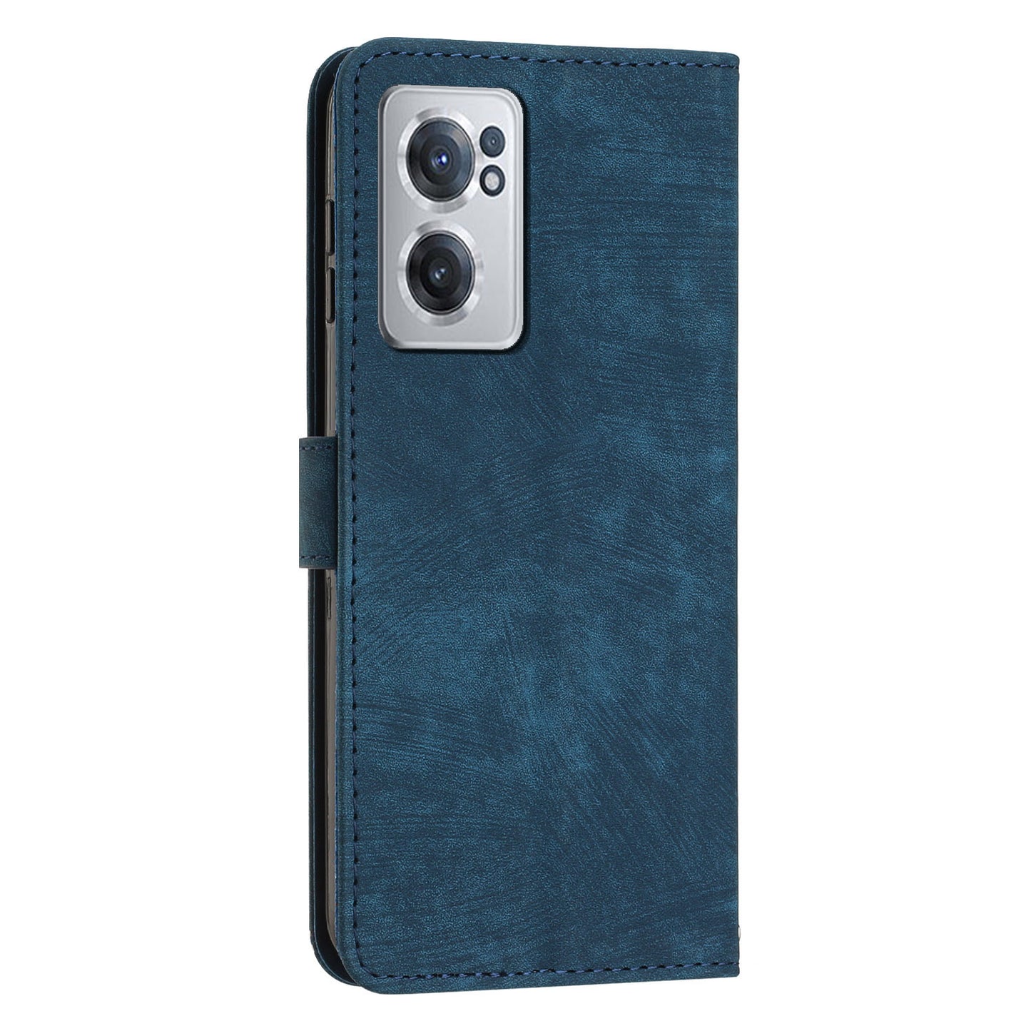 For OnePlus Nord CE 2 5G Anti-Fingerprint Phone Cover Flip Stand Imprint Lines PU Leather Wallet Skin-touch Phone Case