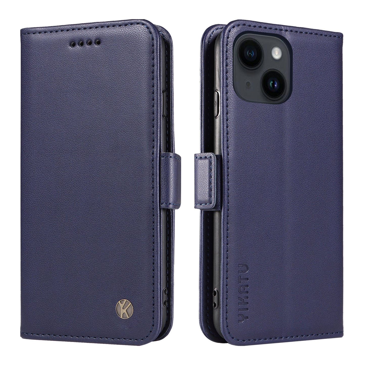 YIKATU YK-003 For iPhone 14 PU Leather Magnetic Flip Case Wallet Stand Protective Cover