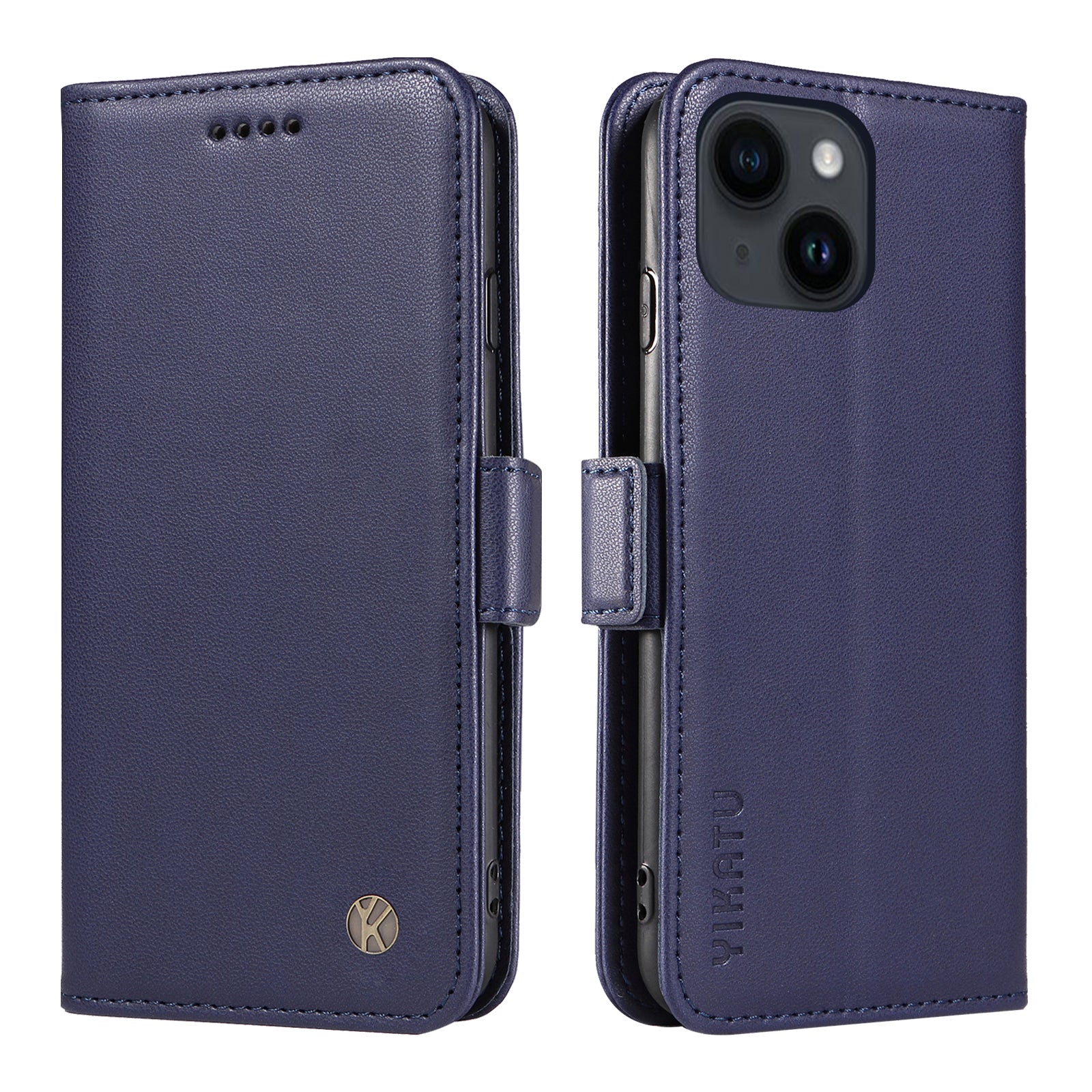 YIKATU YK-003 For iPhone 14 PU Leather Magnetic Flip Case Wallet Stand Protective Cover