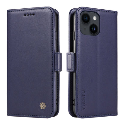 YIKATU YK-003 For iPhone 14 PU Leather Magnetic Flip Case Wallet Stand Protective Cover