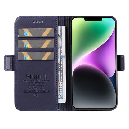 YIKATU YK-003 For iPhone 14 PU Leather Magnetic Flip Case Wallet Stand Protective Cover