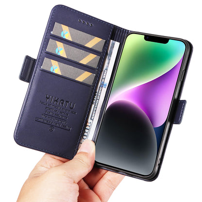 YIKATU YK-003 For iPhone 14 PU Leather Magnetic Flip Case Wallet Stand Protective Cover