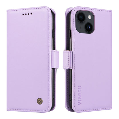 YIKATU YK-003 For iPhone 14 PU Leather Magnetic Flip Case Wallet Stand Protective Cover