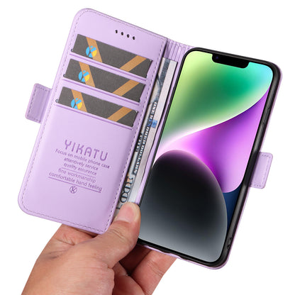 YIKATU YK-003 For iPhone 14 PU Leather Magnetic Flip Case Wallet Stand Protective Cover