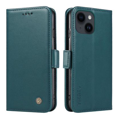 YIKATU YK-003 For iPhone 14 PU Leather Magnetic Flip Case Wallet Stand Protective Cover