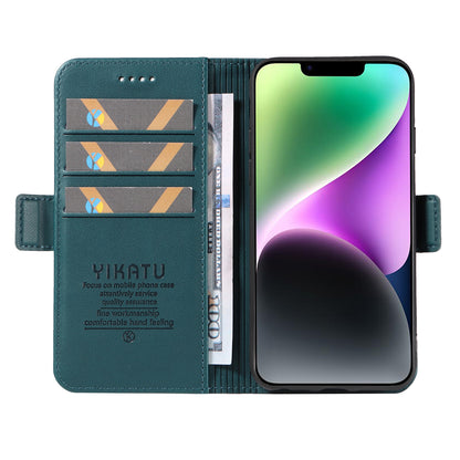 YIKATU YK-003 For iPhone 14 PU Leather Magnetic Flip Case Wallet Stand Protective Cover