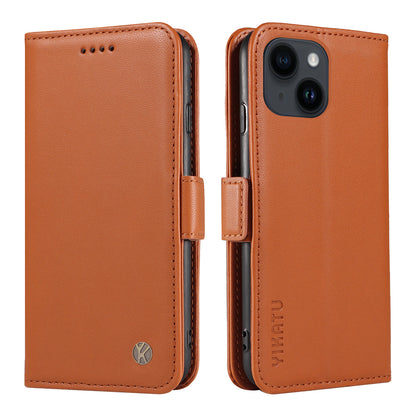 YIKATU YK-003 For iPhone 14 PU Leather Magnetic Flip Case Wallet Stand Protective Cover