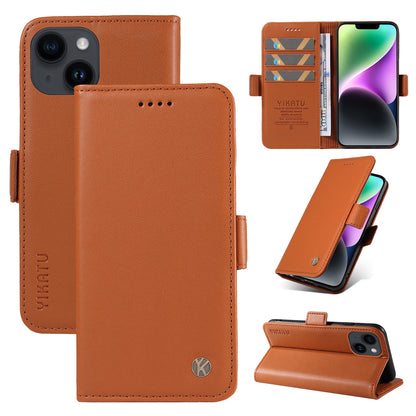 YIKATU YK-003 For iPhone 14 PU Leather Magnetic Flip Case Wallet Stand Protective Cover