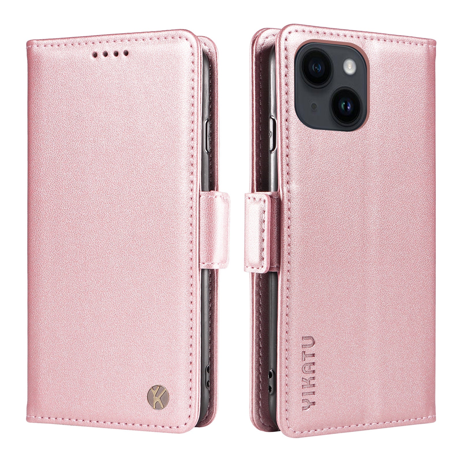 YIKATU YK-003 For iPhone 14 PU Leather Magnetic Flip Case Wallet Stand Protective Cover