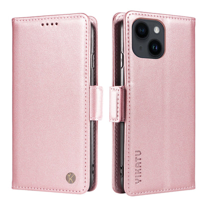 YIKATU YK-003 For iPhone 14 PU Leather Magnetic Flip Case Wallet Stand Protective Cover
