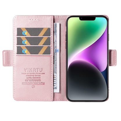 YIKATU YK-003 For iPhone 14 PU Leather Magnetic Flip Case Wallet Stand Protective Cover