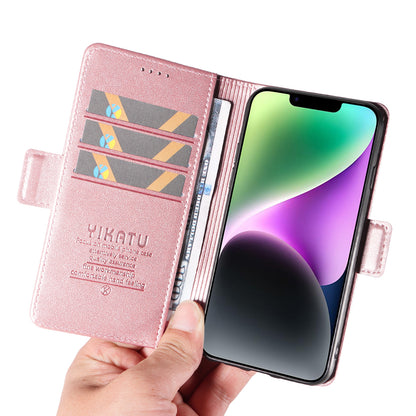 YIKATU YK-003 For iPhone 14 PU Leather Magnetic Flip Case Wallet Stand Protective Cover