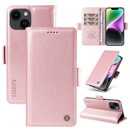 YIKATU YK-003 For iPhone 14 PU Leather Magnetic Flip Case Wallet Stand Protective Cover
