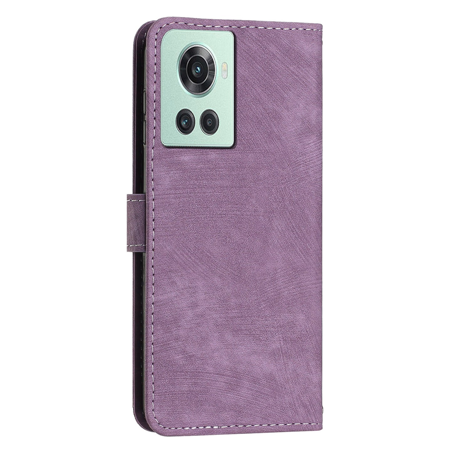 PU Leather Phone Stand Cover for OnePlus Ace 5G , Anti-Scratch Imprinted Lines Wallet Phone Case with Straps