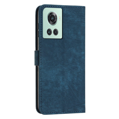 For OnePlus Ace 5G Cell Phone Cover Flip Stand Imprinted Lines Skin-touch Feeling PU Leather Wallet Phone Shell