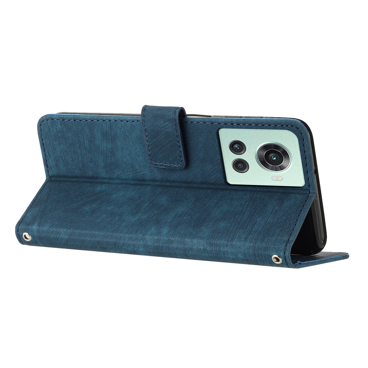 For OnePlus Ace 5G Cell Phone Cover Flip Stand Imprinted Lines Skin-touch Feeling PU Leather Wallet Phone Shell