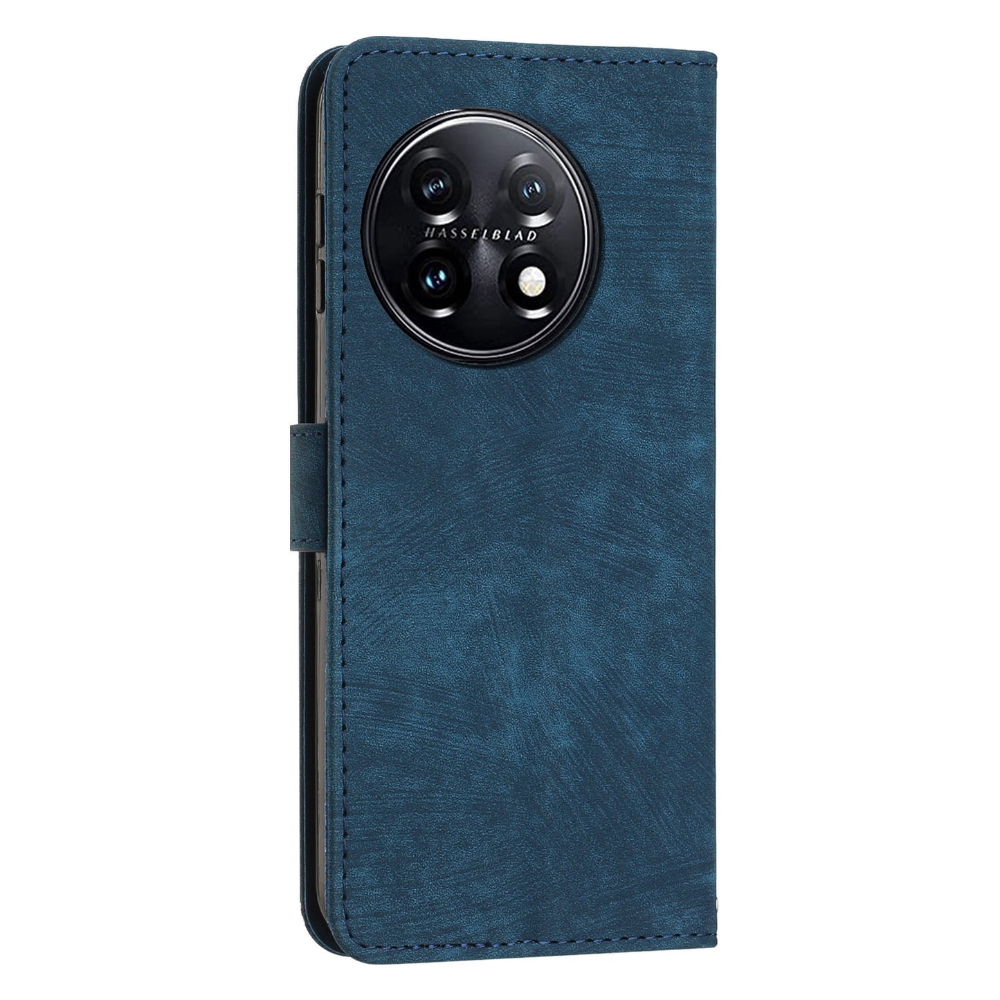 For OnePlus 11 5G Shockproof Phone Case Stand Imprinted Lines PU Leather Wallet Skin-touch Phone Cover