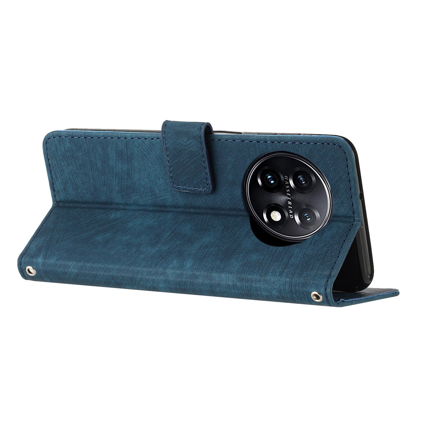 For OnePlus 11 5G Shockproof Phone Case Stand Imprinted Lines PU Leather Wallet Skin-touch Phone Cover