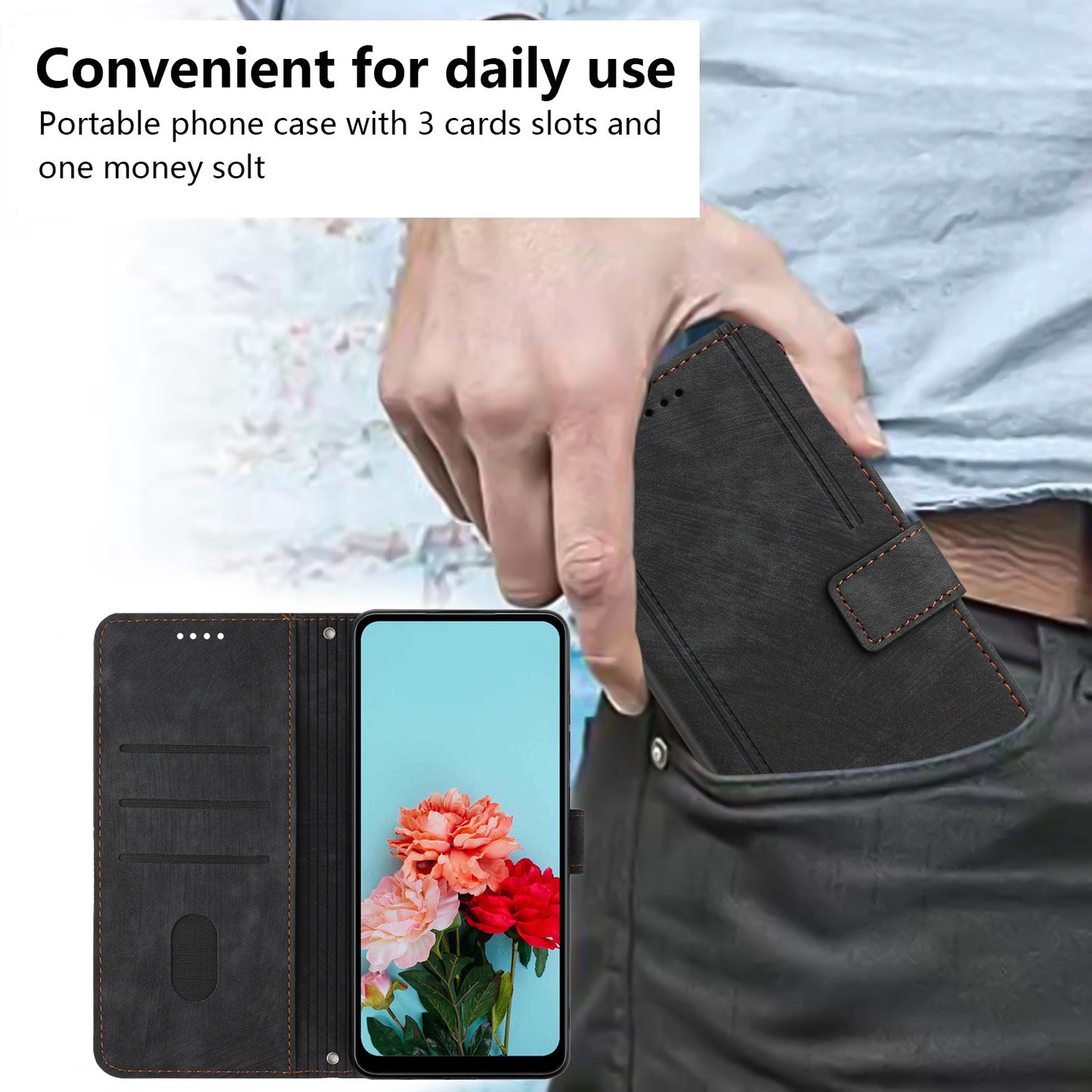 For OnePlus Ace Pro 5G / 10T 5G Wallet Phone Stand Case Lines Imprinted PU Leather Cover with Straps