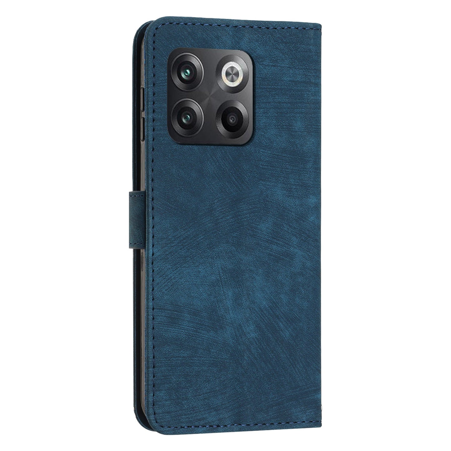 For OnePlus Ace Pro 5G / 10T 5G Wallet Phone Stand Case Lines Imprinted PU Leather Cover with Straps