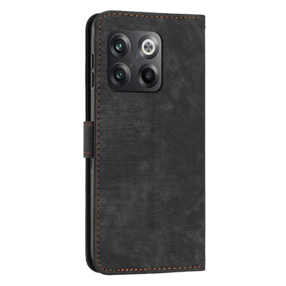 For OnePlus Ace Pro 5G / 10T 5G Imprinted Lines PU Leather Phone Cover Flip Stand Wallet Skin-touch Phone Case