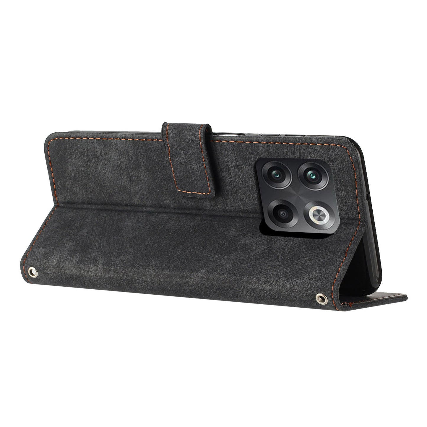 For OnePlus Ace Pro 5G / 10T 5G Imprinted Lines PU Leather Phone Cover Flip Stand Wallet Skin-touch Phone Case