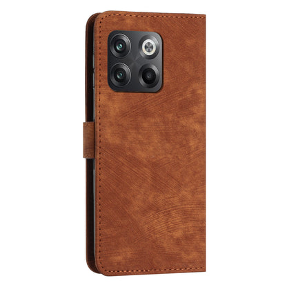 For OnePlus Ace Pro 5G / 10T 5G Imprinted Lines PU Leather Phone Cover Flip Stand Wallet Skin-touch Phone Case